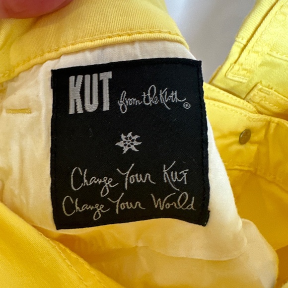 KUT WOMENS MARILYN ANKLE SKINNY YELLOW JEAN SZ 8 - Picture 7 of 10